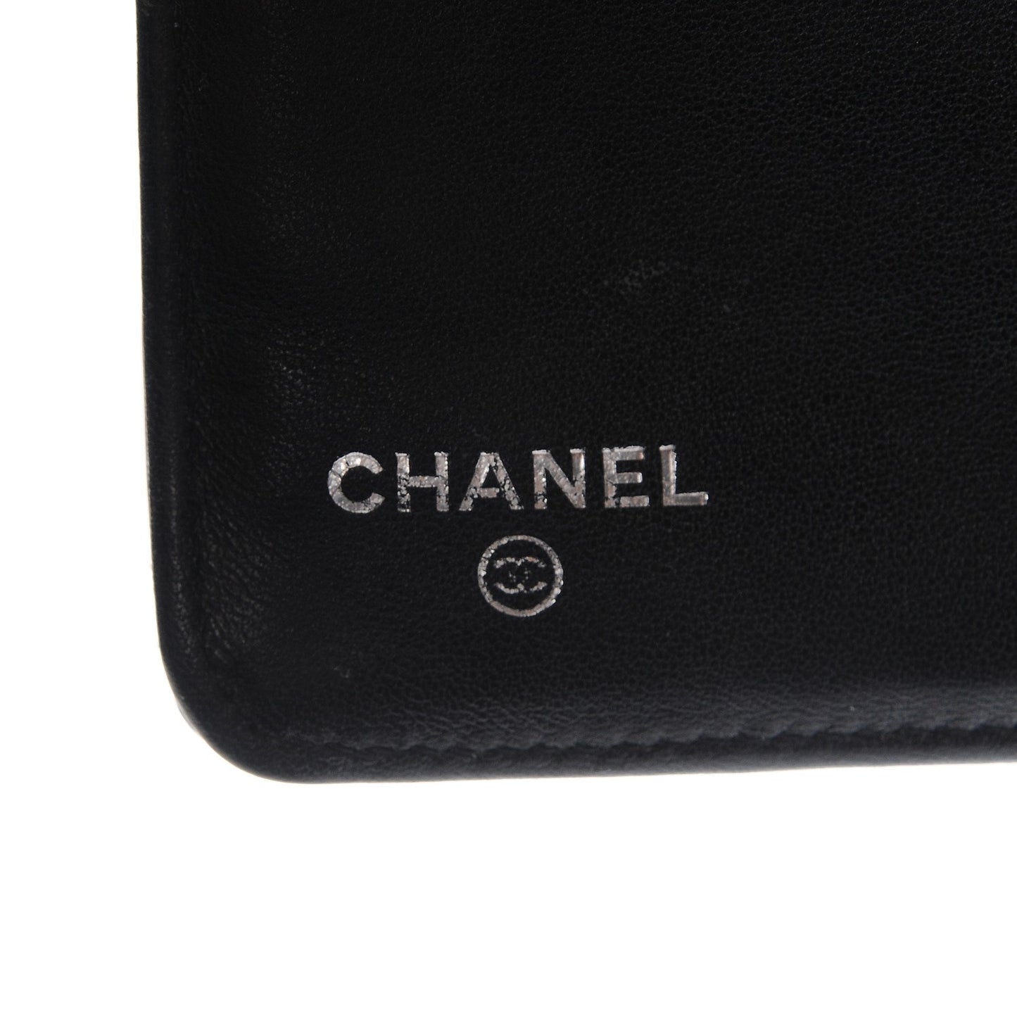 Patent Quilted Zip Pocket Wallet Black