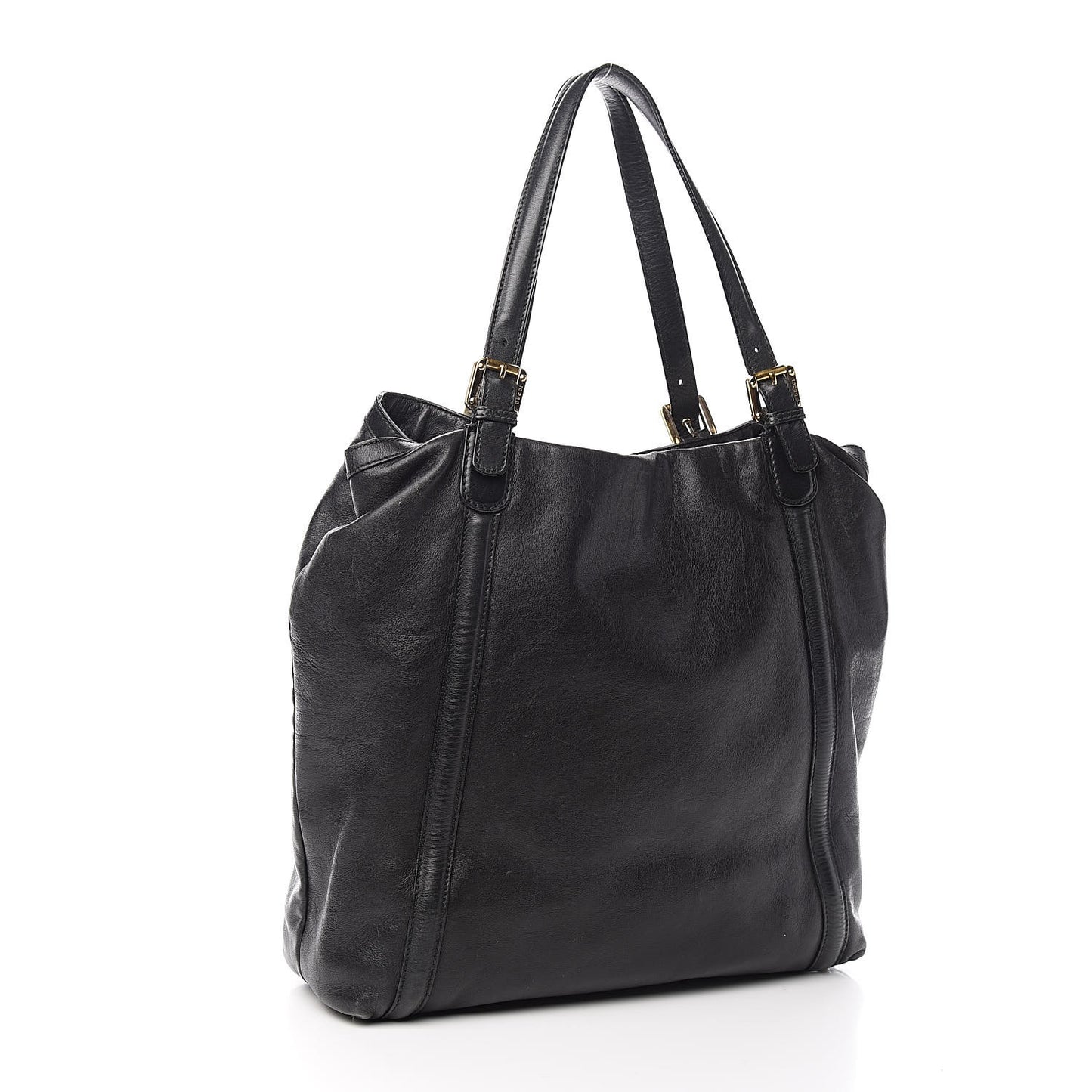 Calfskin Large Britt Shoulder Bag Black