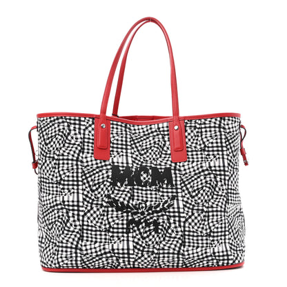 MCM Visetos Large Liz Reversible Shopper Tote Ruby Red 4 of 13