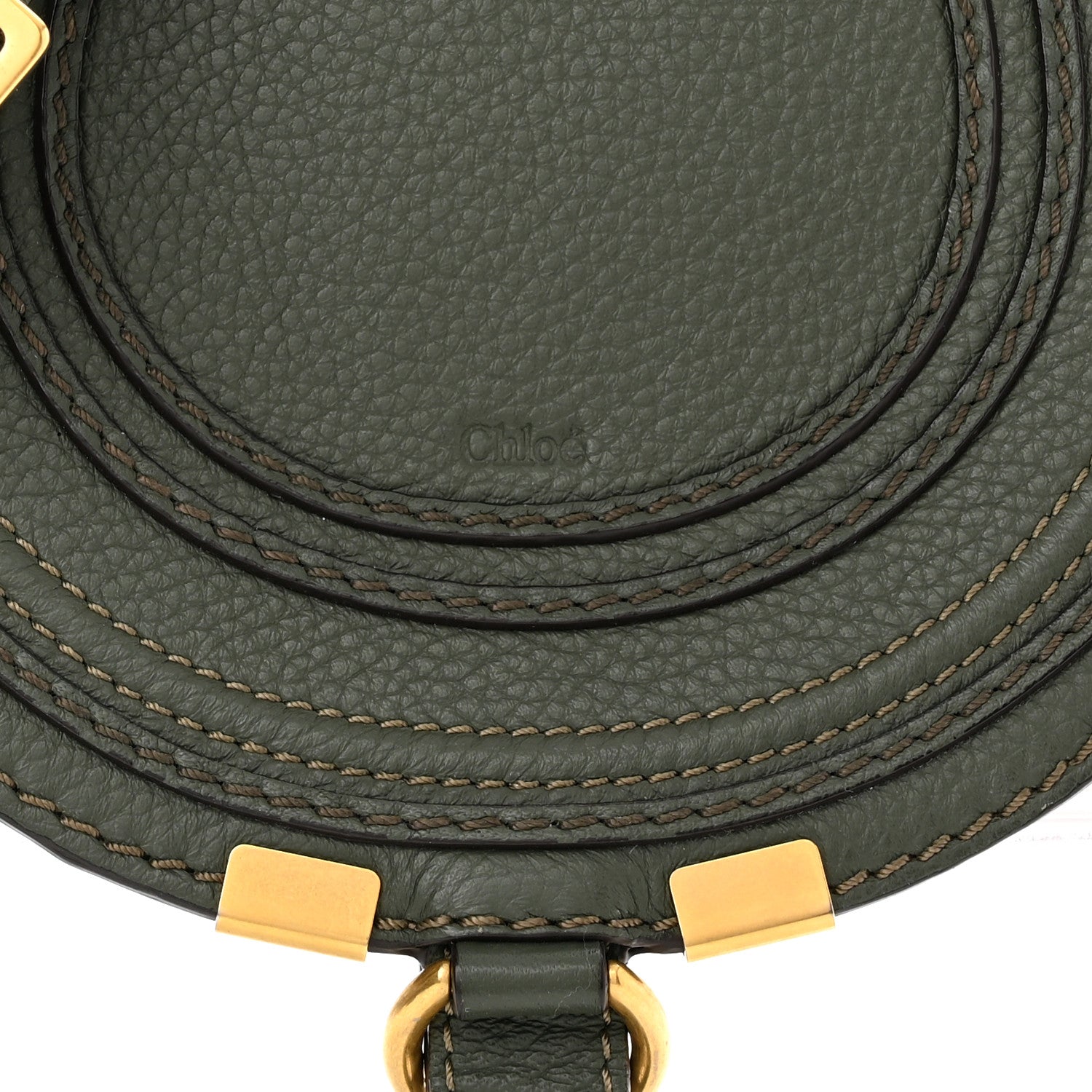 Chloe Calfskin Mini Marcie Round Crossbody Bag Dark Green 8 of 12