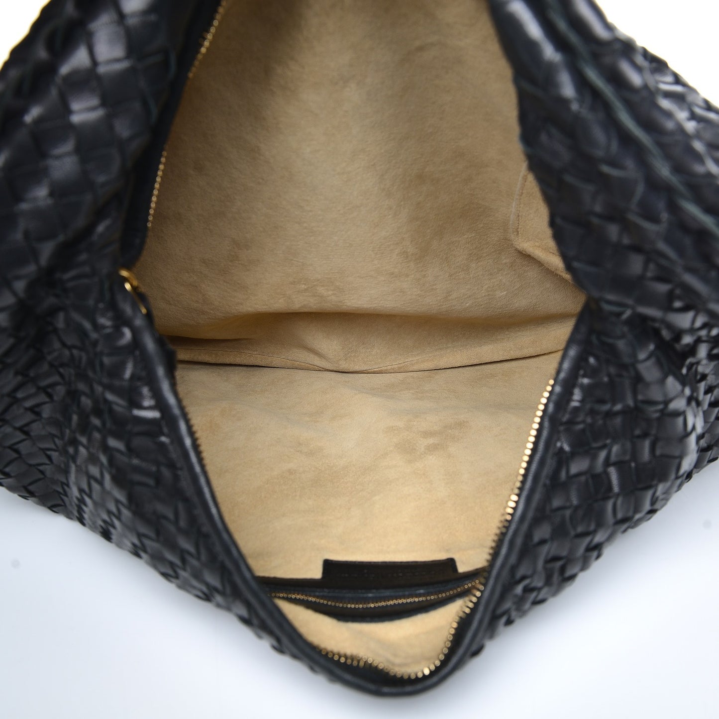 Nappa Intrecciato Large Veneta Hobo Nero Black
