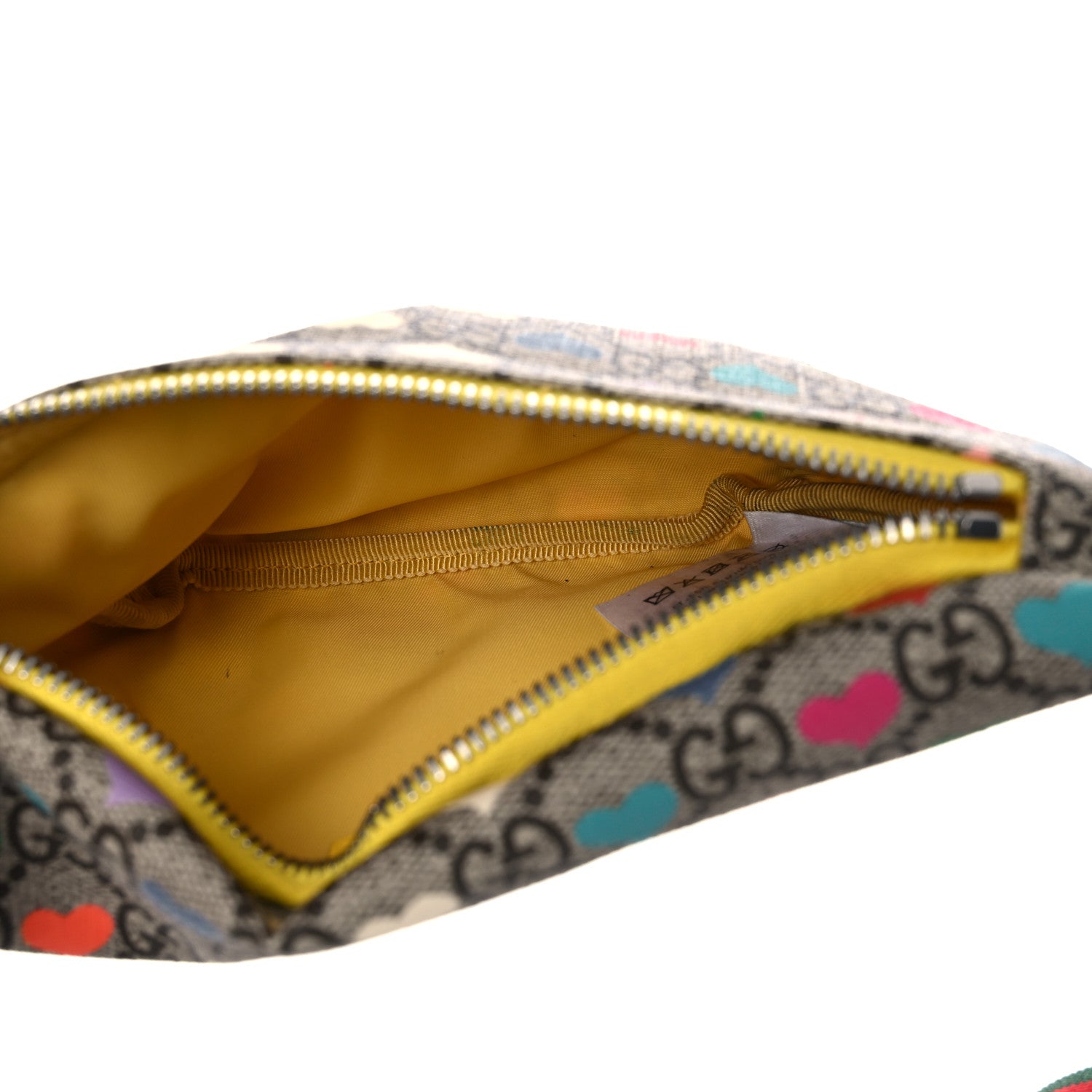 Gucci Soft GG Supreme Monogram Hearts Web Childrens Belt Bag Beige Ebony Multicolor Freesia 5 of 14