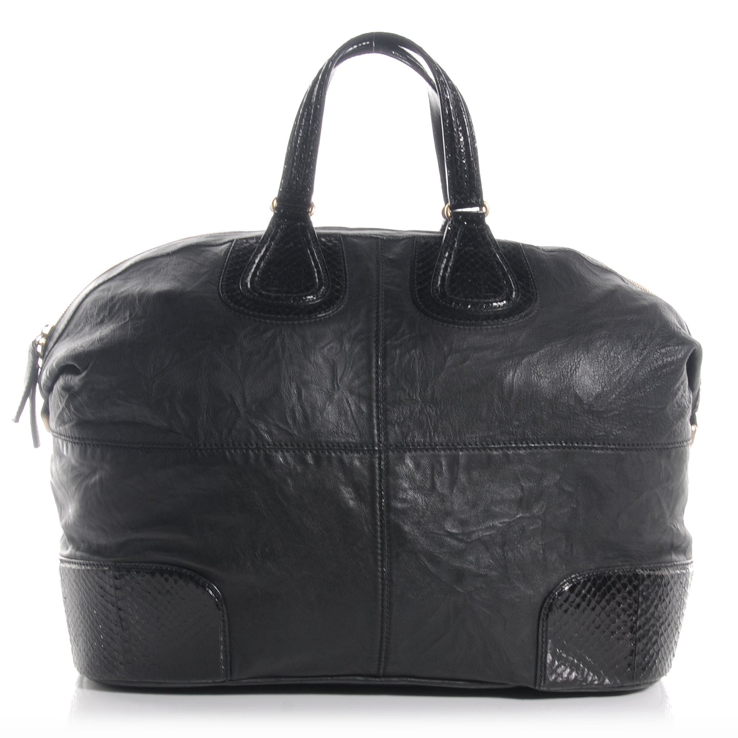 Calfskin Python Trim Large Nightingale Black