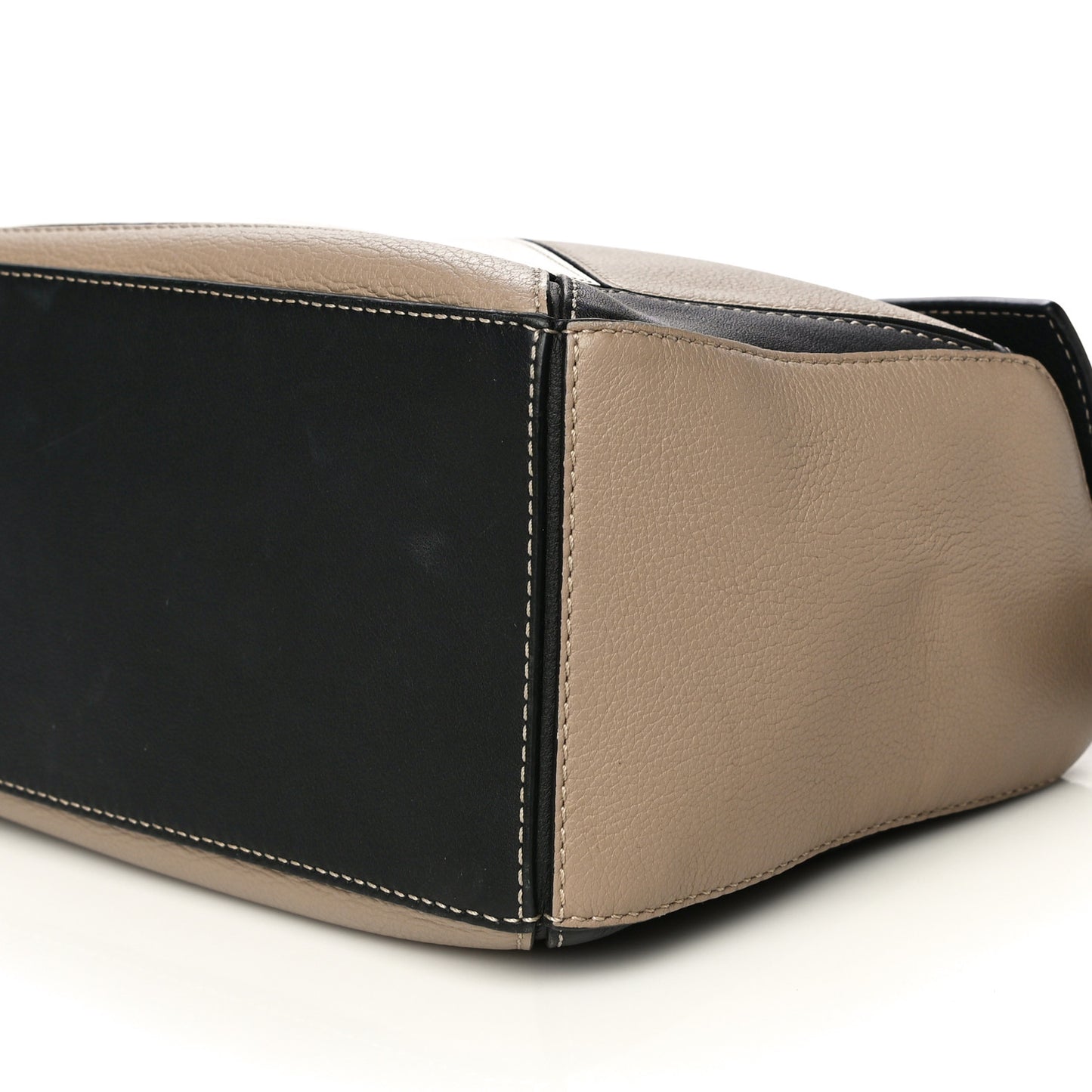 Calfskin Small Puzzle Bag Black Taupe