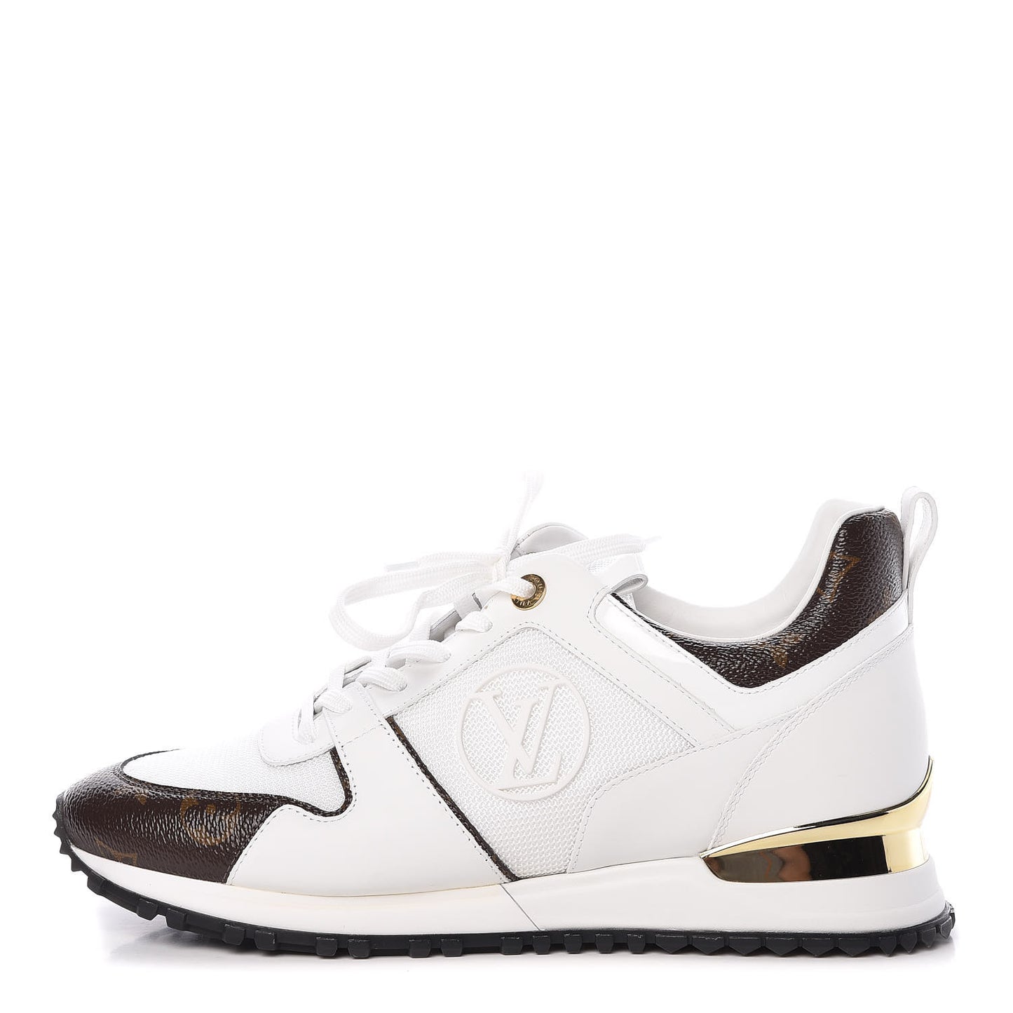Calfskin Monogram Run Away Sneakers 40 White