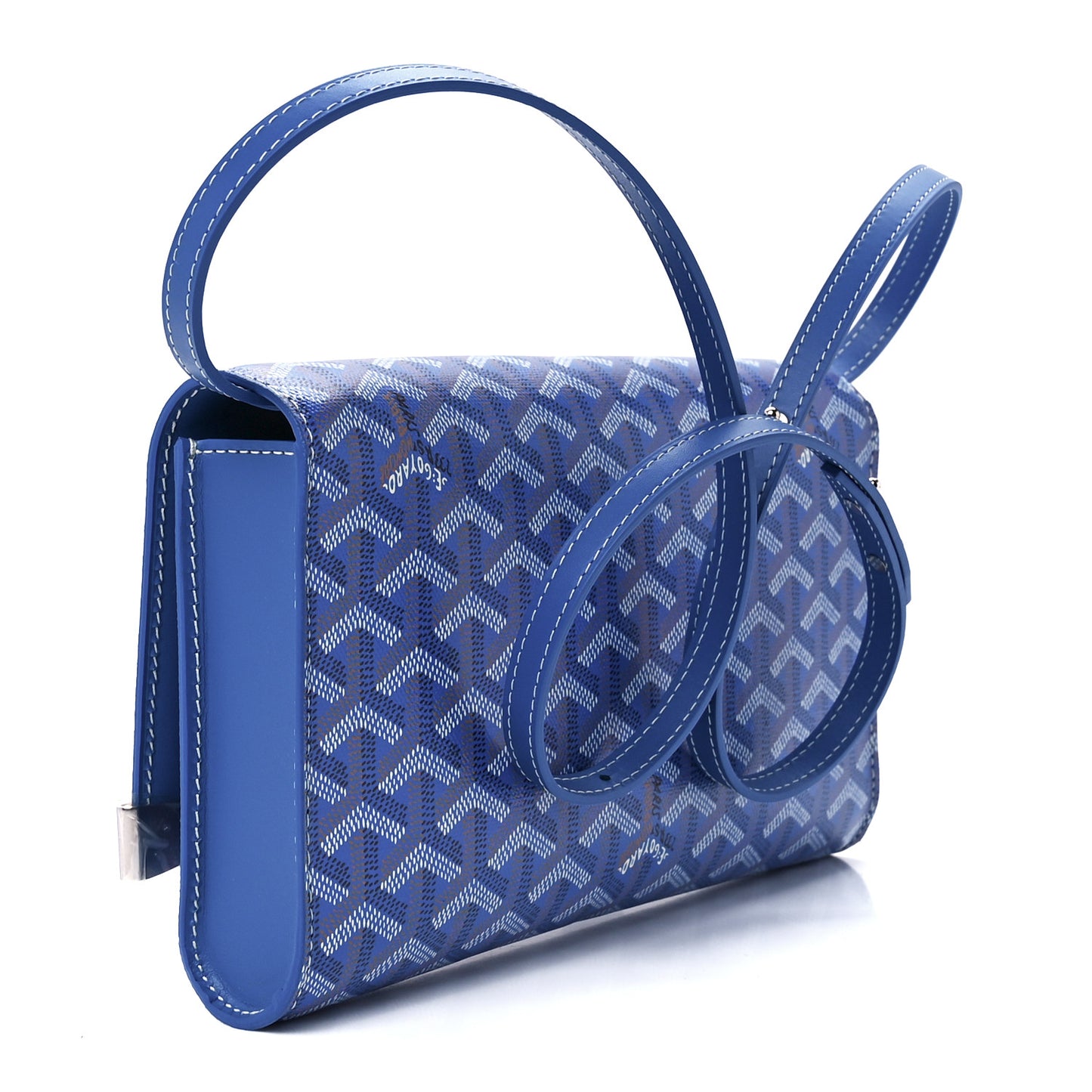 Goyardine Monte Carlo Bois Clutch With Strap Sky Blue