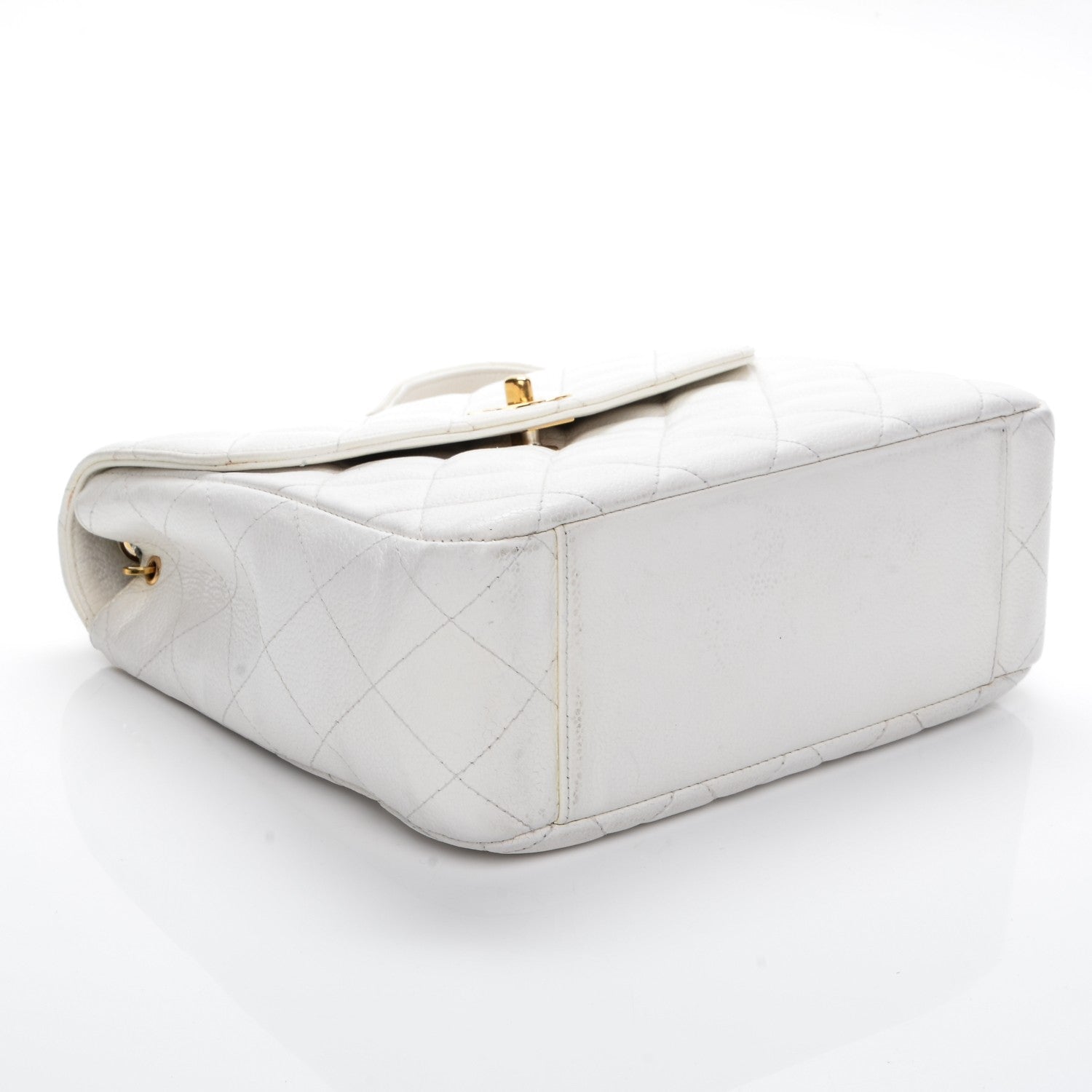 Chanel Caviar Quilted Medium Single Flap White 4 of 13