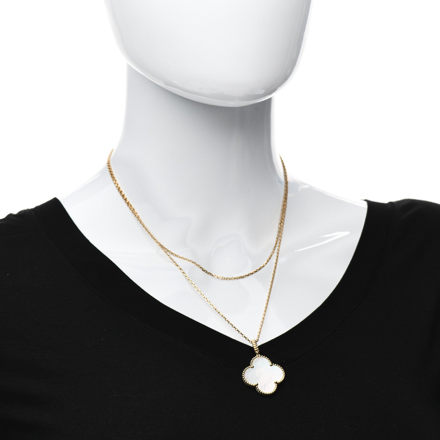 Van Cleef & Arpels 18K Yellow Gold Mother of Pearl Magic Alhambra Long Necklace 2 of 6