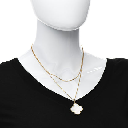 Van Cleef & Arpels 18K Yellow Gold Mother of Pearl Magic Alhambra Long Necklace 2 of 6