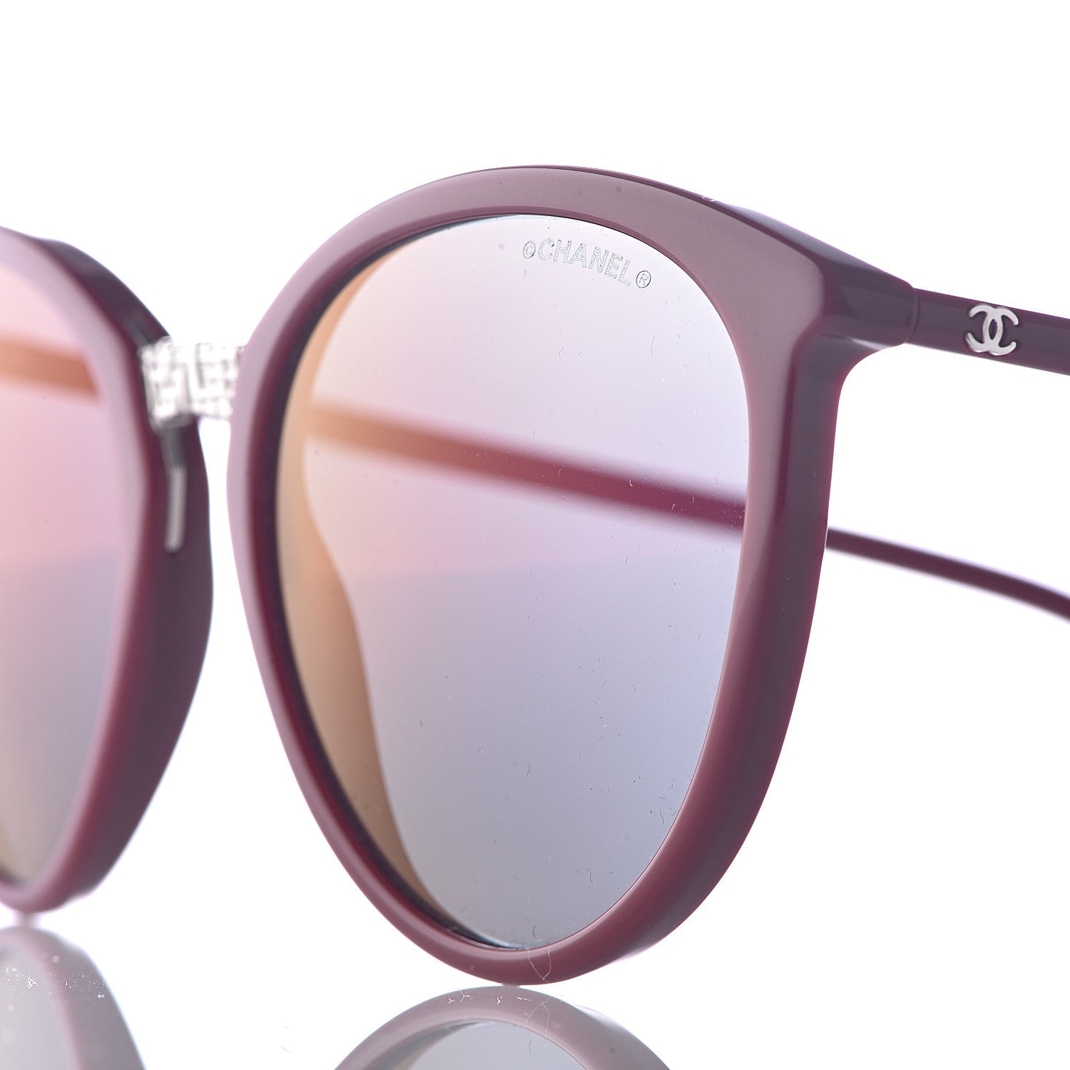 Chanel Acetate Butterfly Winter Sunglasses 5382 Dark Red 9 of 11