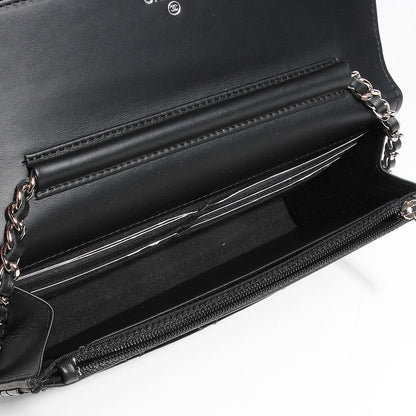 Chanel Patent Quilted Wallet On Chain WOC Black 4 of 9