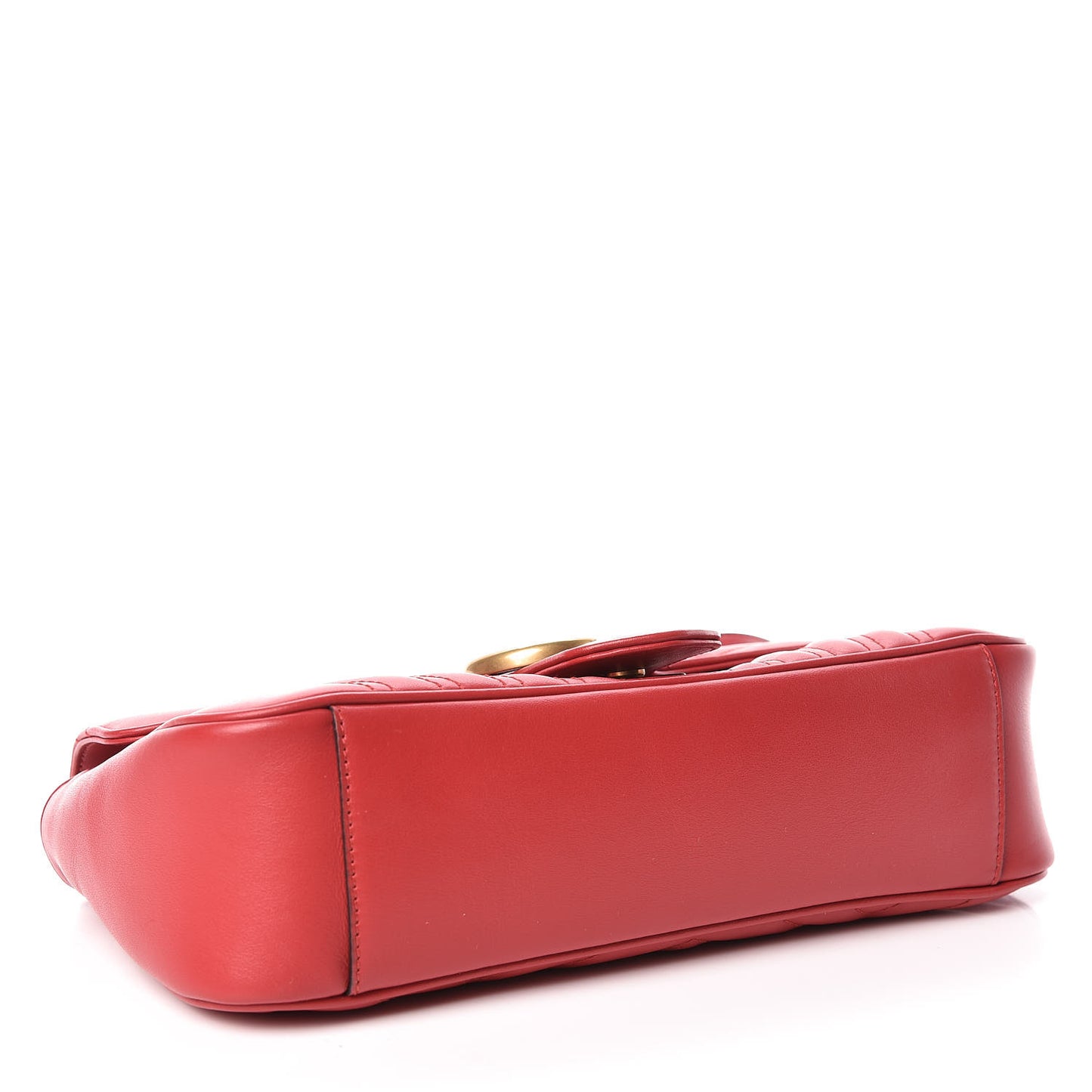 Calfskin Matelasse Small GG Marmont Shoulder Bag Hibiscus Red