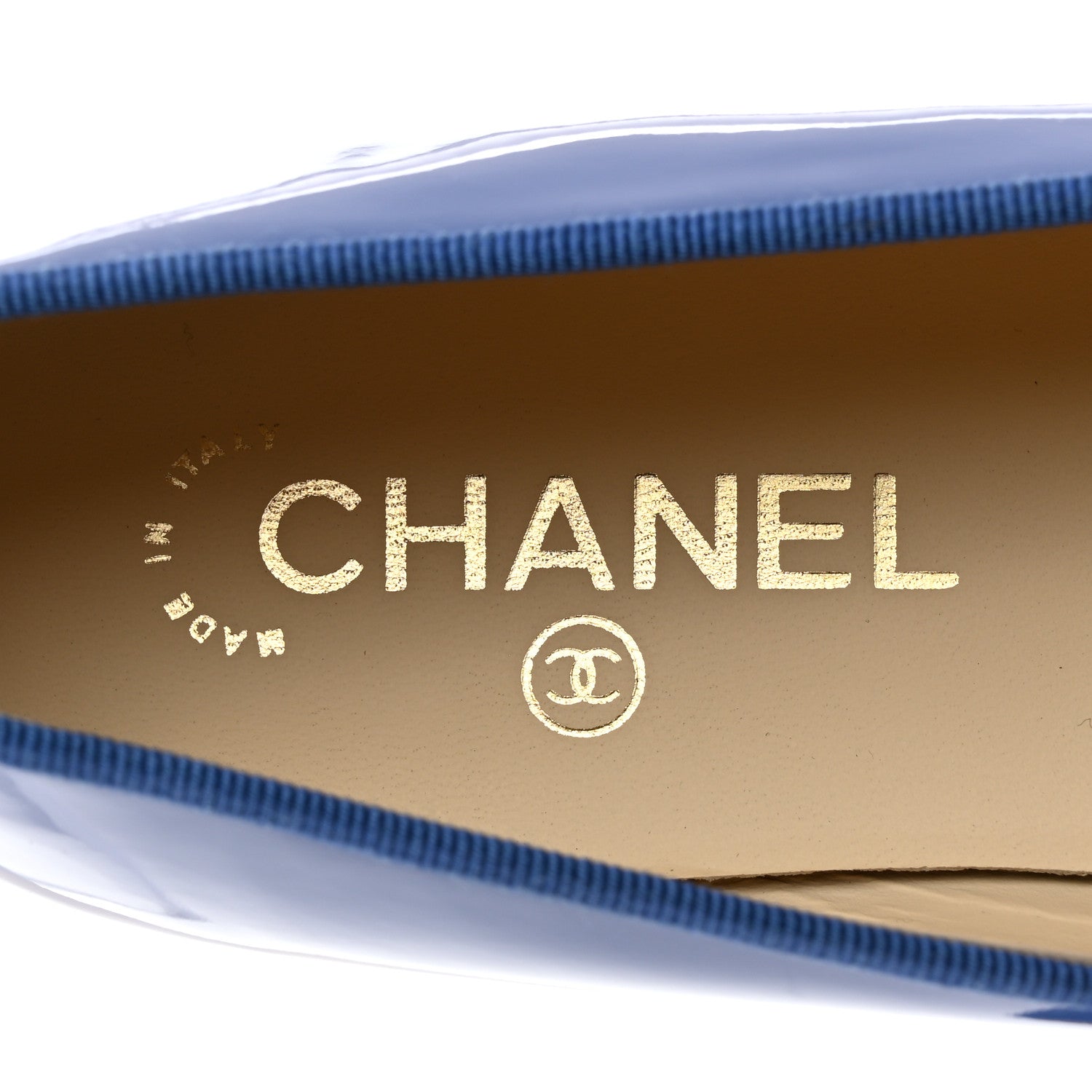 Chanel Patent Calfskin CC Cap Toe Ballerina Flats 40 Blue 7 of 9