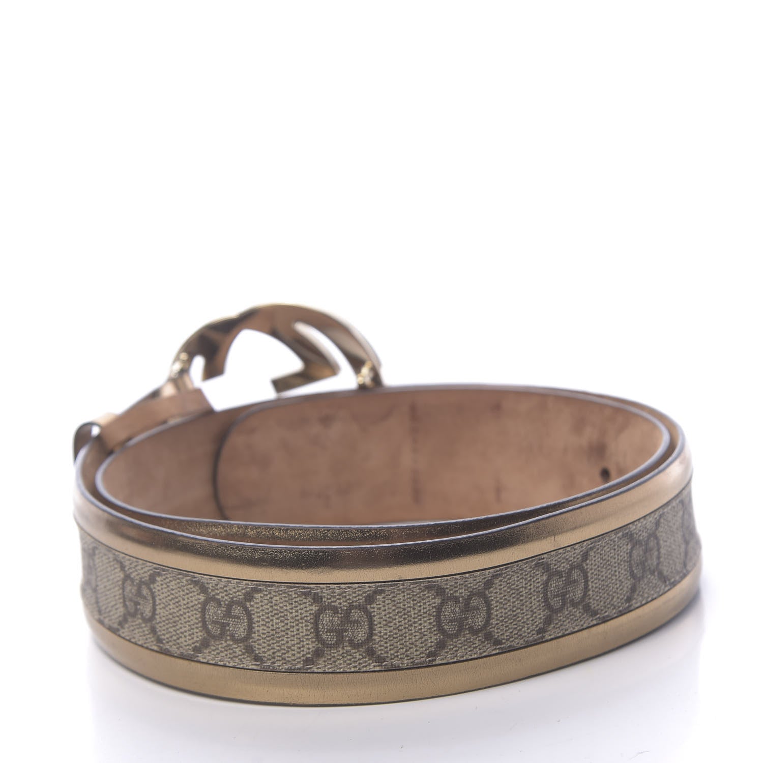 Gucci GG Supreme Monogram Interlocking G Belt 85 34 Ebony Bronze 2 of 8