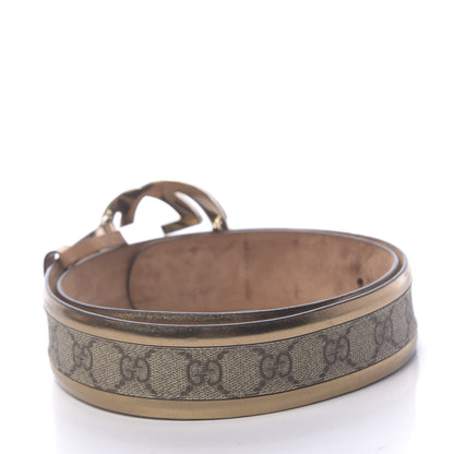Gucci GG Supreme Monogram Interlocking G Belt 85 34 Ebony Bronze 2 of 8