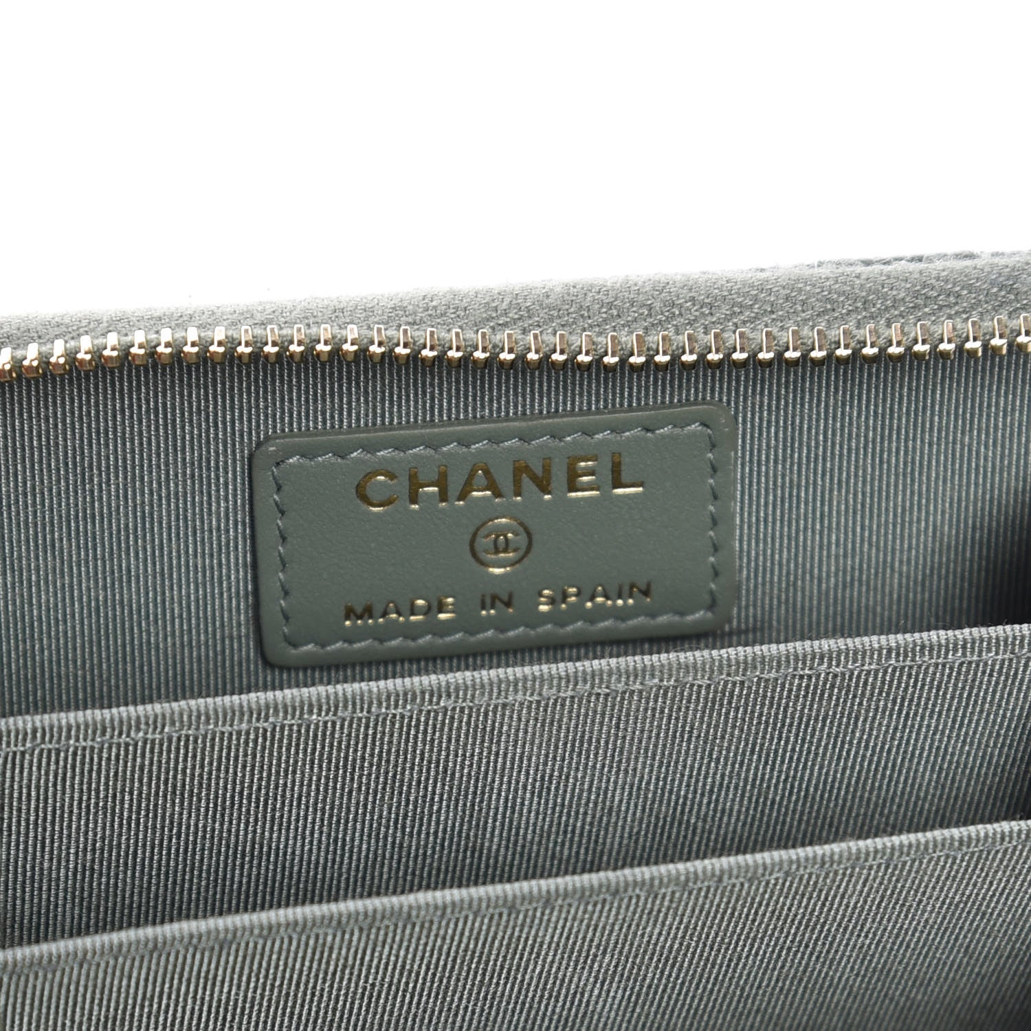 Chanel Iridescent Caviar Quilted Zip Coin Purse Green 6 of 10