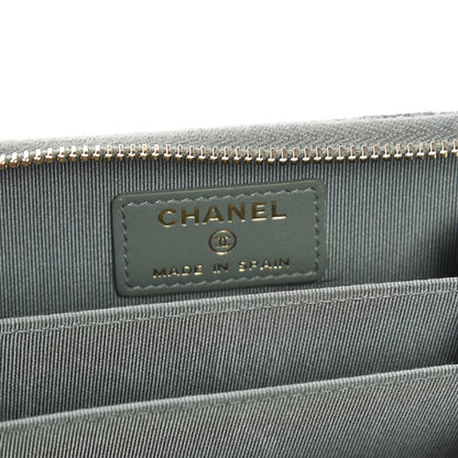 Chanel Iridescent Caviar Quilted Zip Coin Purse Green 6 of 10
