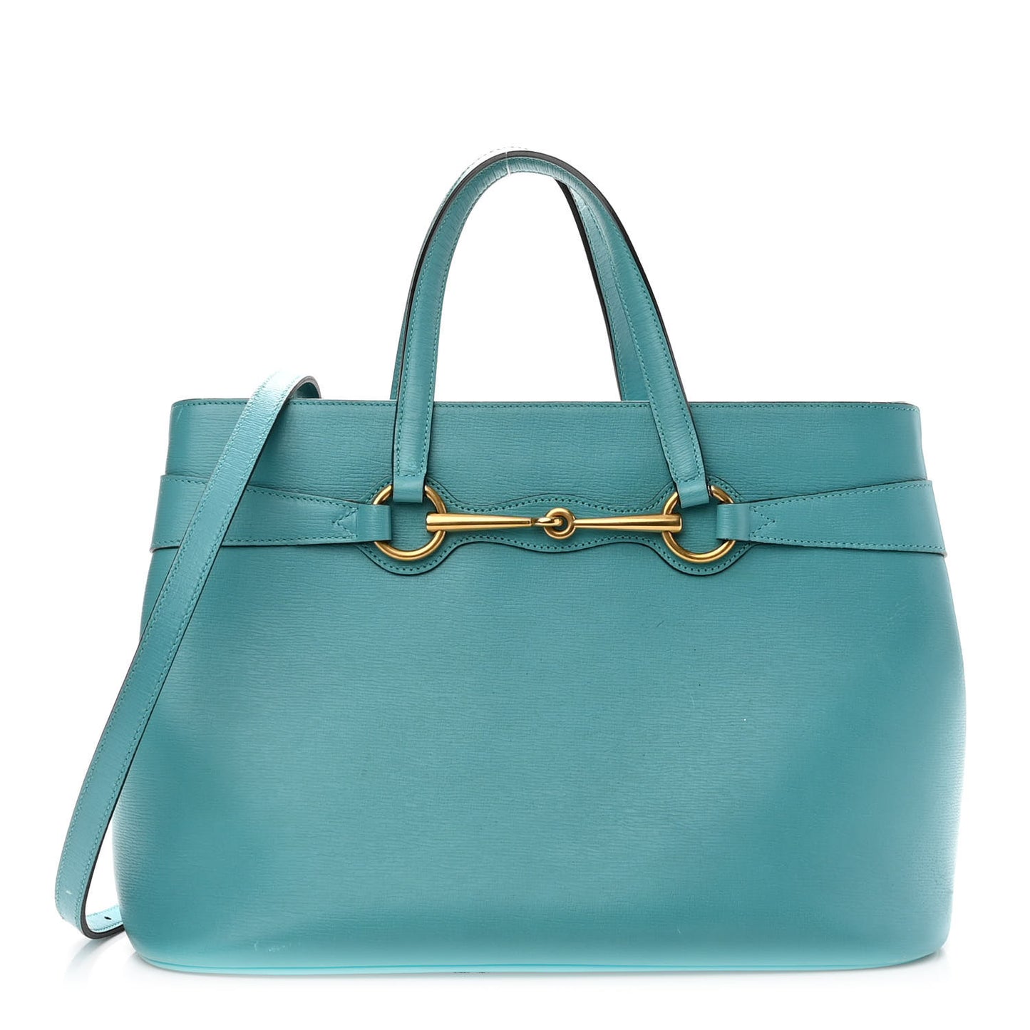 Textured Calfskin Medium Bright Bit Tote Blue