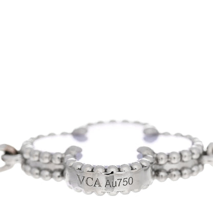 Van Cleef & Arpels 18K White Gold Chalcedony 5 Motifs Vintage Alhambra Bracelet 4 of 5