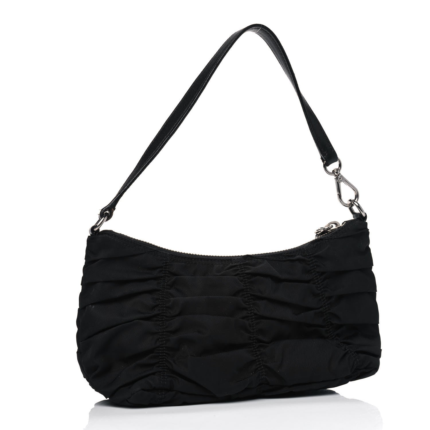 Prada Tessuto Nylon Gaufre Shoulder Bag Black 3 of 9