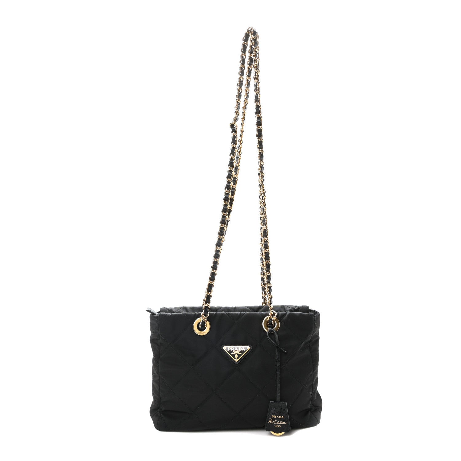 Prada Re-Nylon Impuntu Quilted Re-Edition 1995 Chaine Small Tote Bag Black 1 of 10