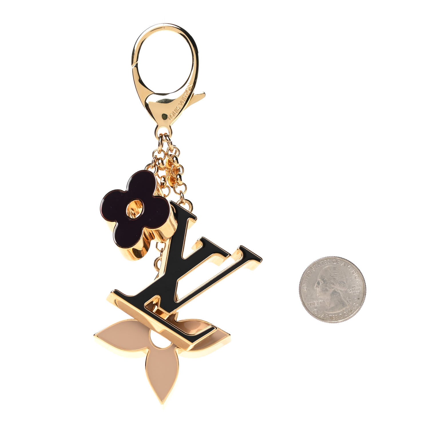 Louis Vuitton Fleur De Monogram Bag Charm Dore 2 of 7