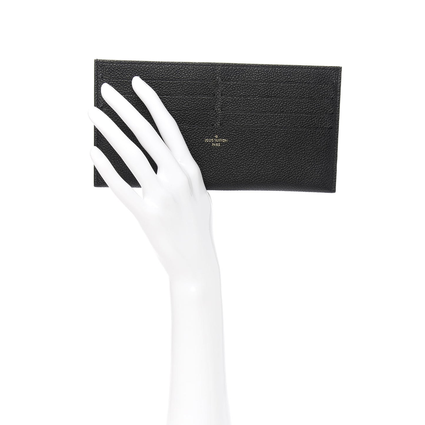 Calfskin Felicie Chain Wallet Card Holder Insert Black