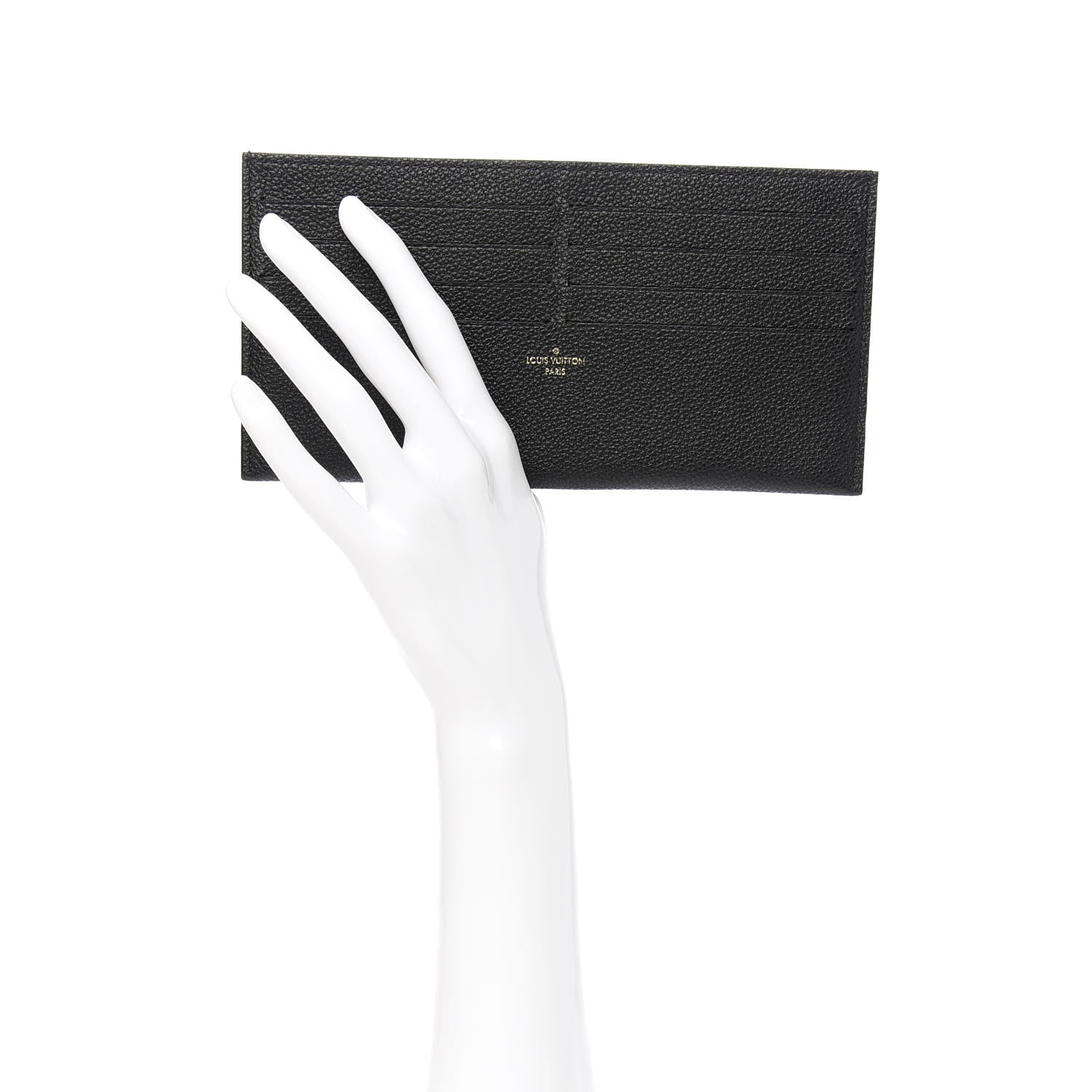 Louis Vuitton Calfskin Felicie Chain Wallet Card Holder Insert Black 2 of 6