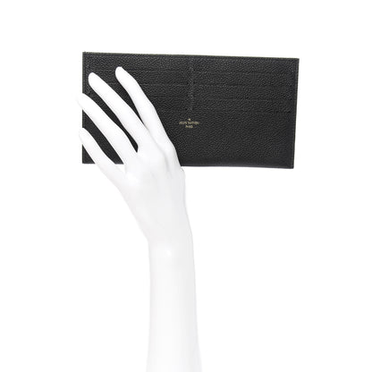 Louis Vuitton Calfskin Felicie Chain Wallet Card Holder Insert Black 2 of 6