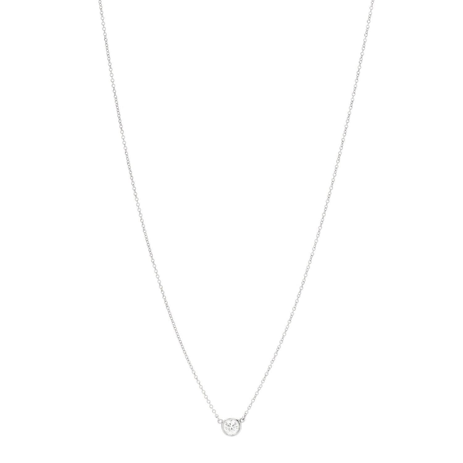 Tiffany Platinum Diamond .32ct Elsa Peretti Diamonds by the Yard Pendant Necklace 1 of 5