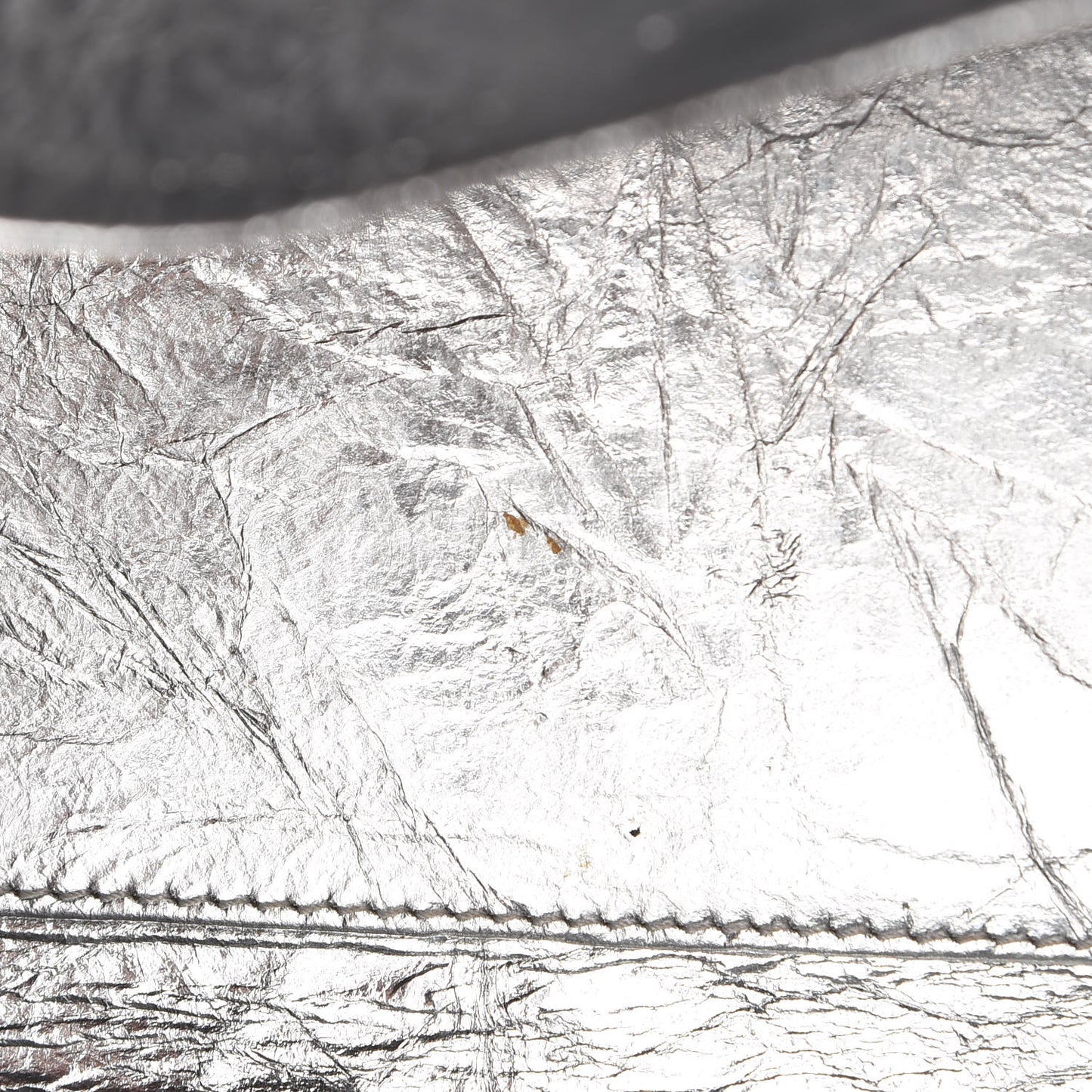 Metallic Calfskin Medium Diorever Flap Silver