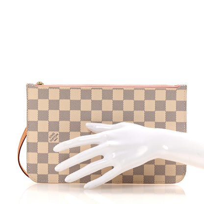 Louis Vuitton Damier Azur Neverfull MM GM Pochette Rose Ballerine 2 of 8