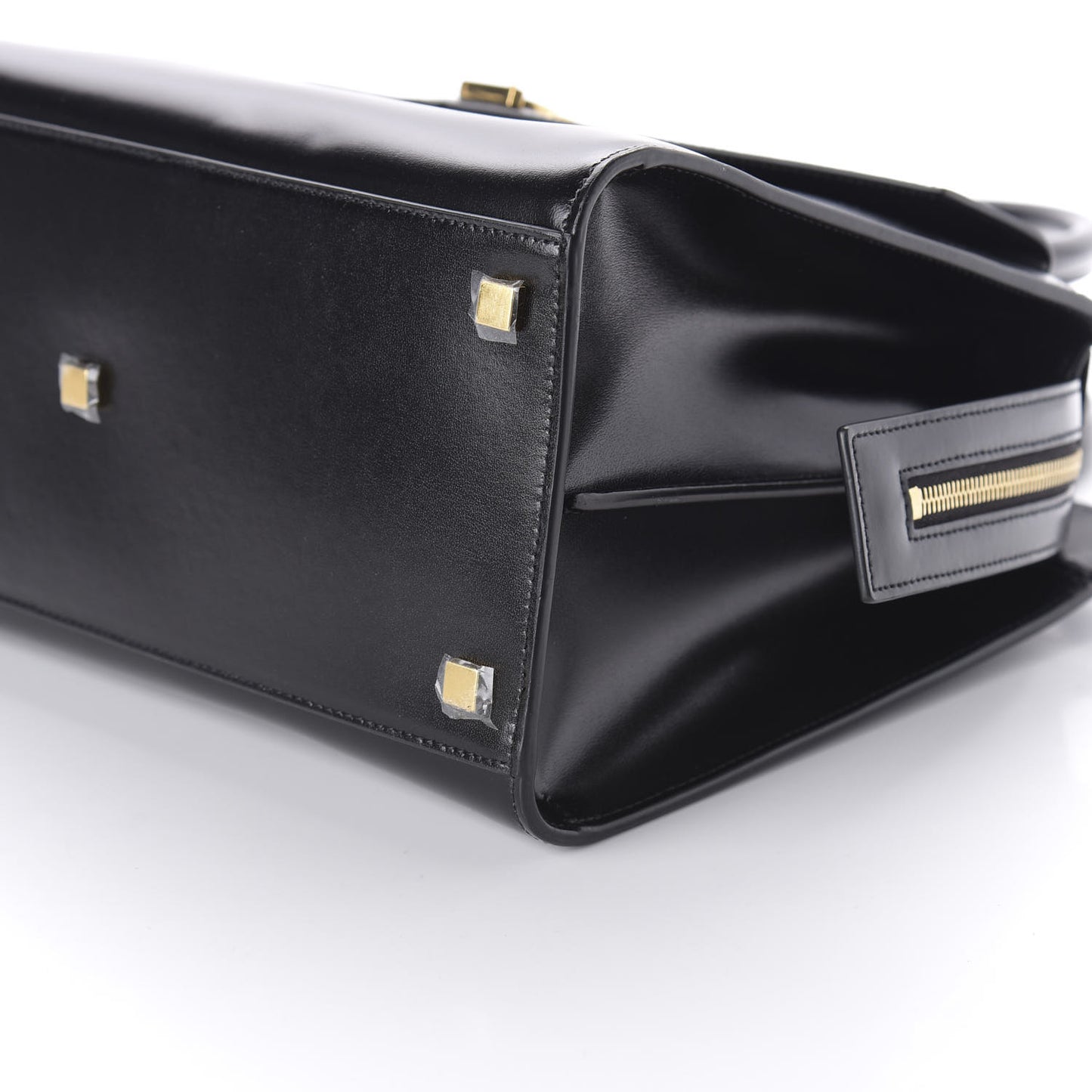 Shiny Calfskin Medium Uptown Tote Black