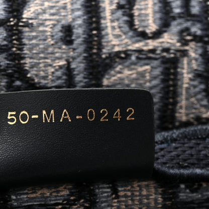 Christian Dior Oblique Embroidered Saddle Bag Blue 7 of 11