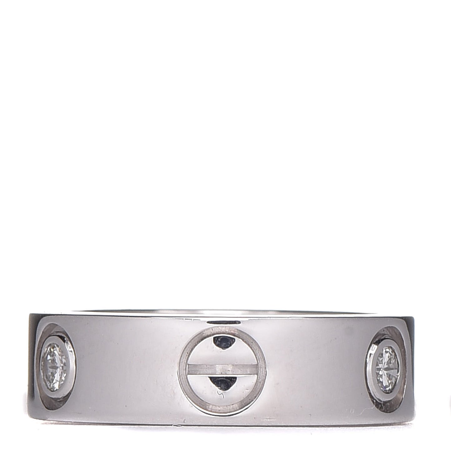 18K White Gold 3 Diamond 5.5mm LOVE Ring 48 4.5