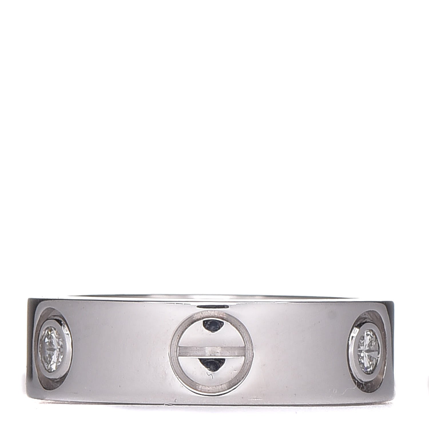 Cartier 18K White Gold 3 Diamond 5.5mm LOVE Ring 48 4.5 3 of 5