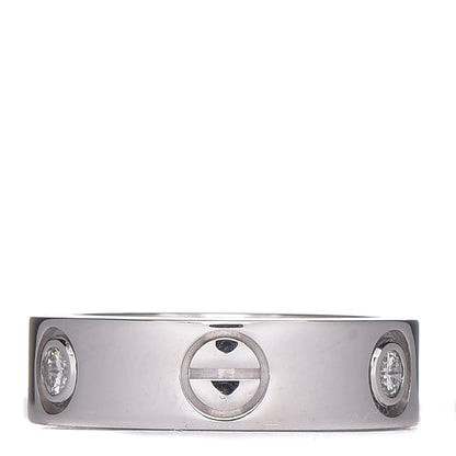 Cartier 18K White Gold 3 Diamond 5.5mm LOVE Ring 48 4.5 3 of 5