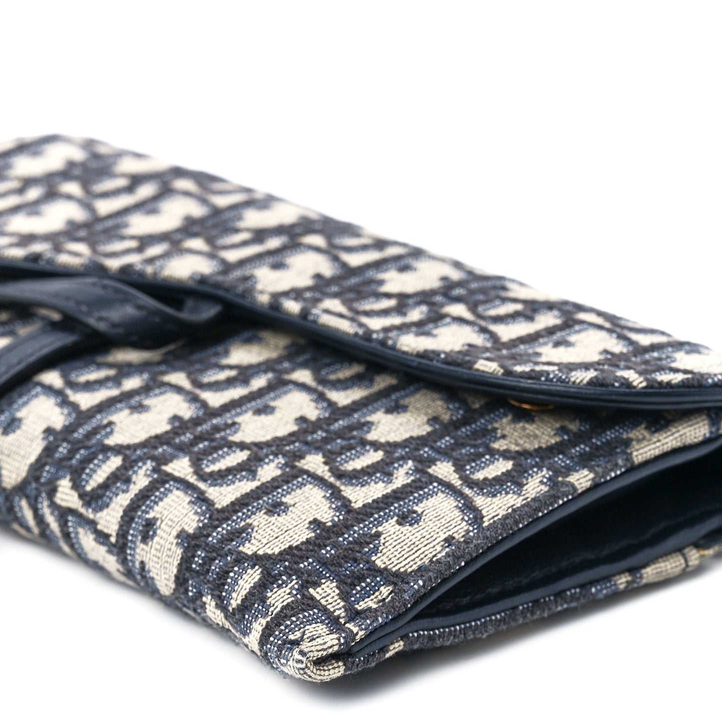 Oblique Saddle Chain Long Wallet Blue