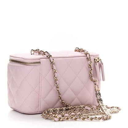 Chanel Caviar Quilted Small Tiny CC Vanity Case With Chain Light Pink 3 of 11