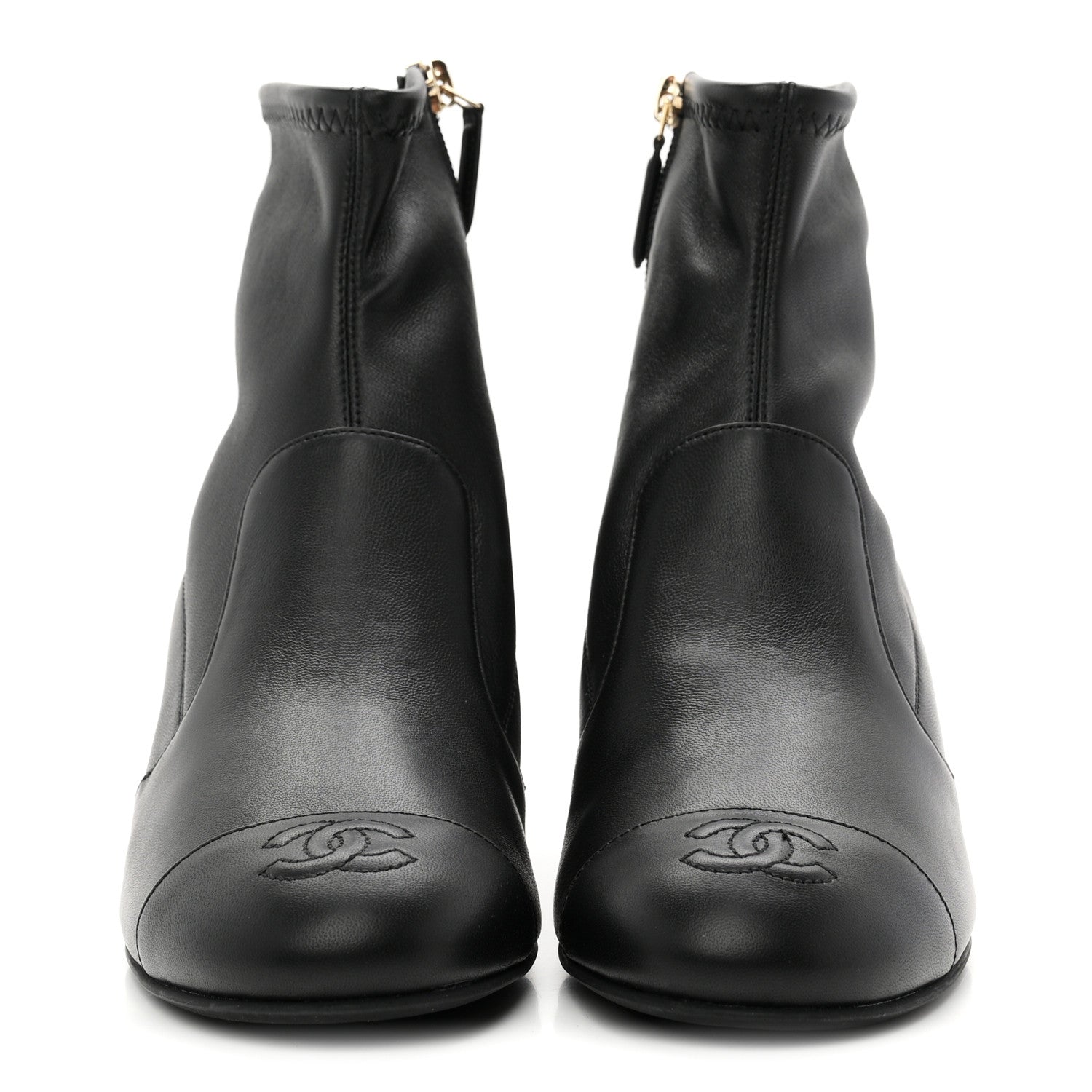 Chanel Lambskin Ankle Boots 38 Black 3 of 10