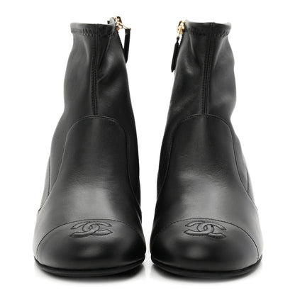 Chanel Lambskin Ankle Boots 38 Black 3 of 10