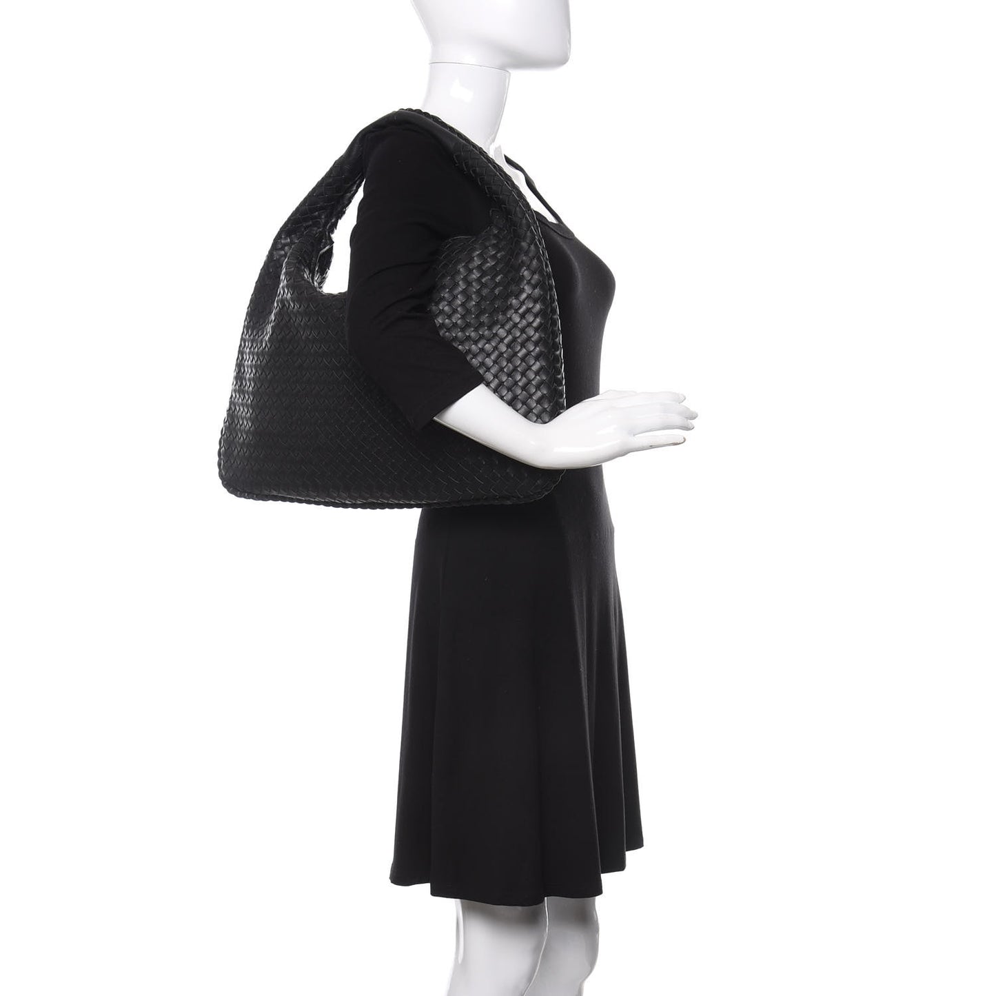 Nappa Intrecciato Large Veneta Hobo Black