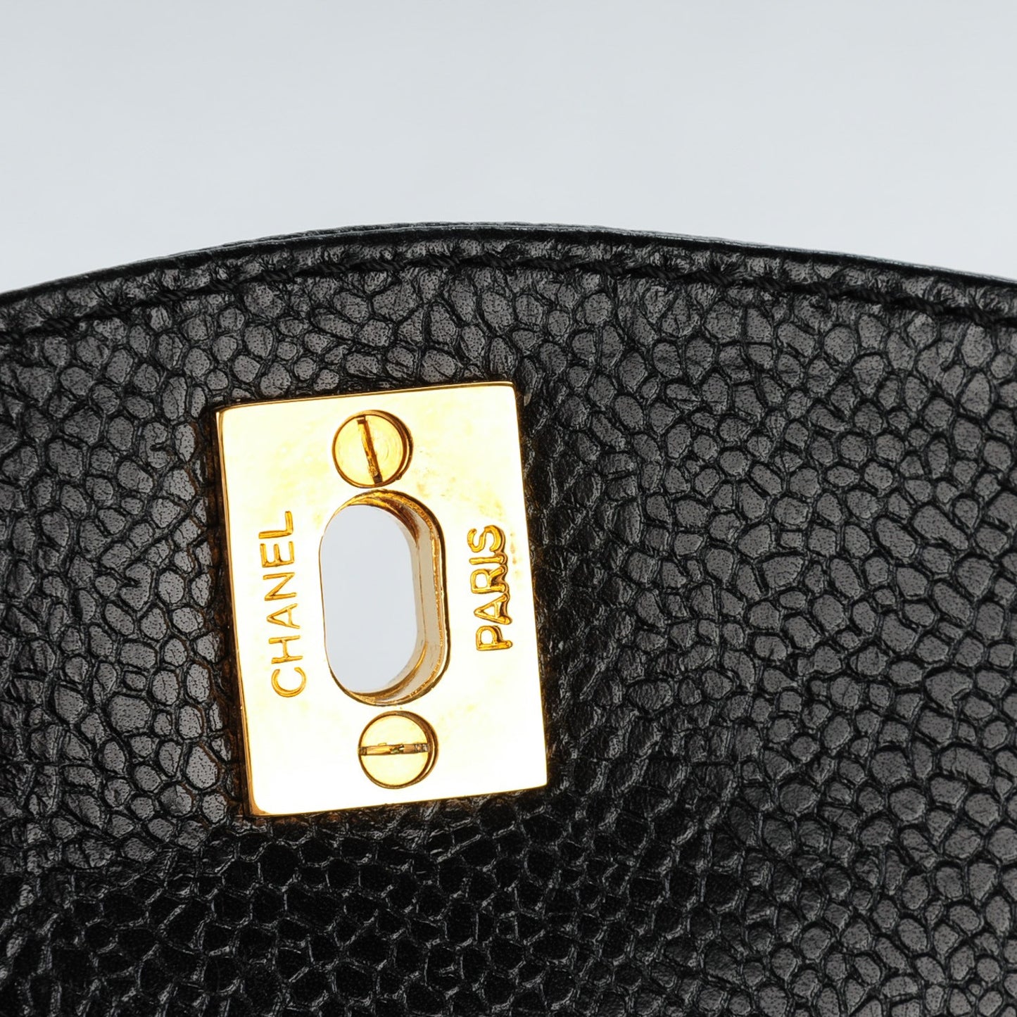 Caviar Flap Shoulder Bag Black