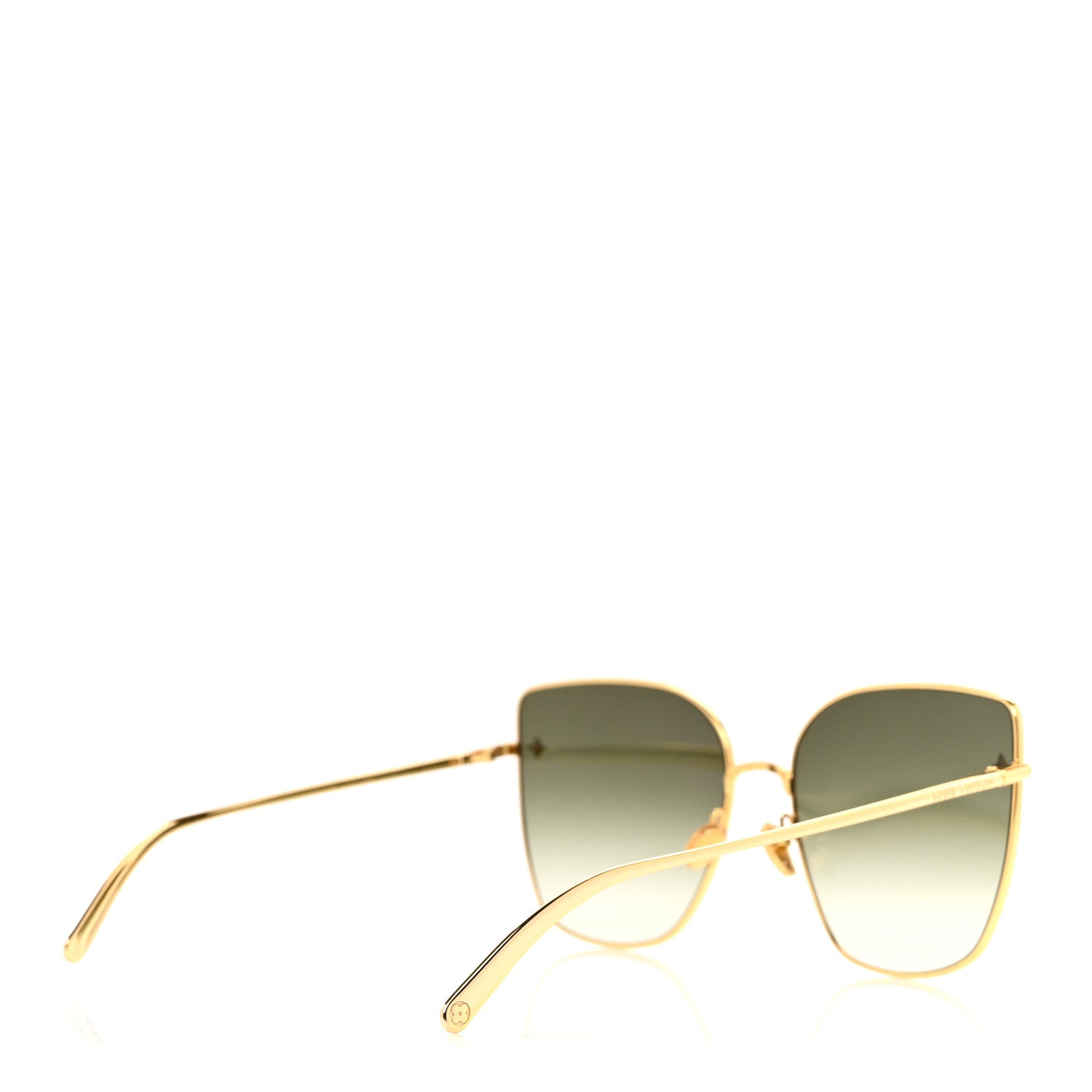 Louis Vuitton Metal LV Charm Cat Eye Sunglasses Z1720U Gold 8 of 16
