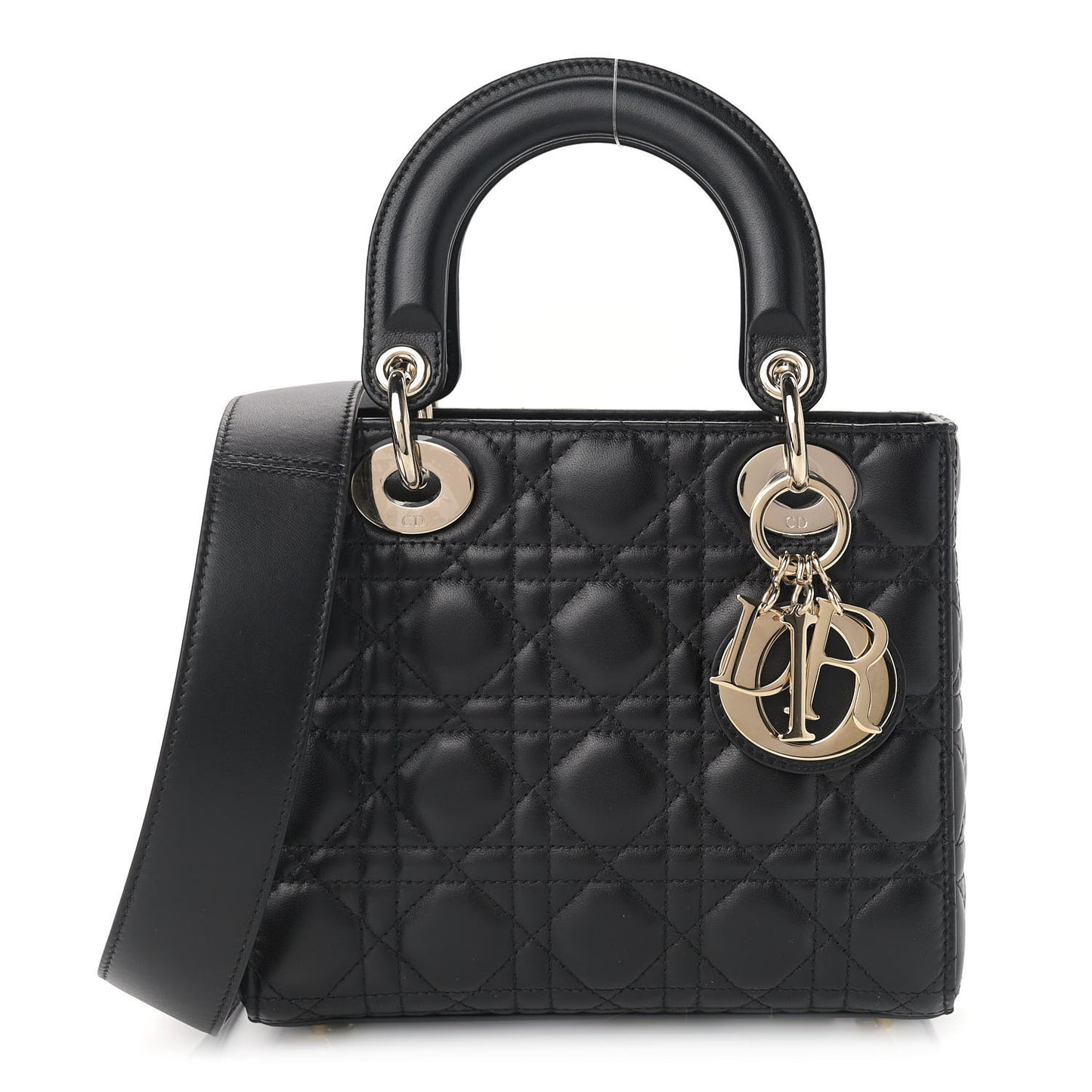 Lambskin Cannage Small Lucky Badges My Lady Dior Black