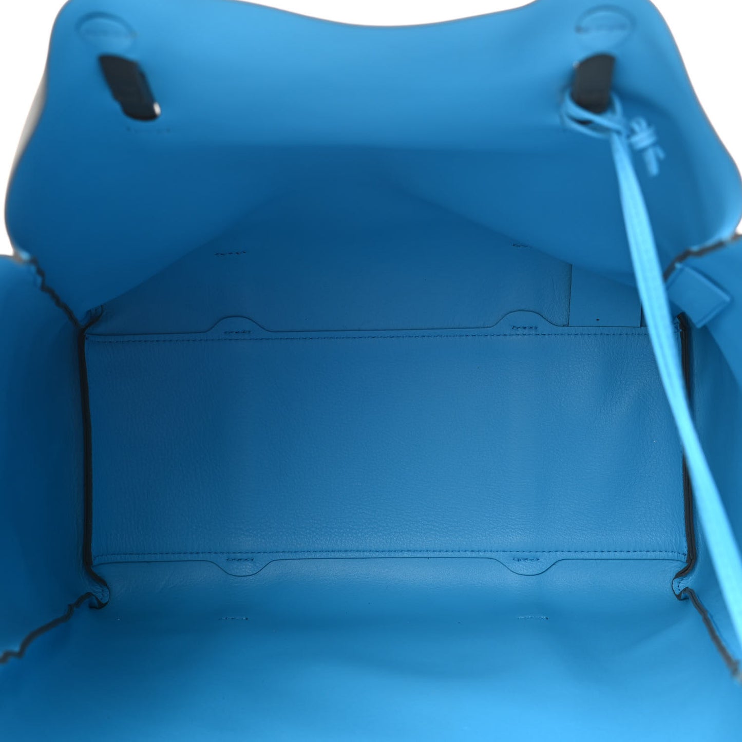 Veau Baltimore Double Sided Medium Everyday Tote Gris Fossile Bleu Turquoise