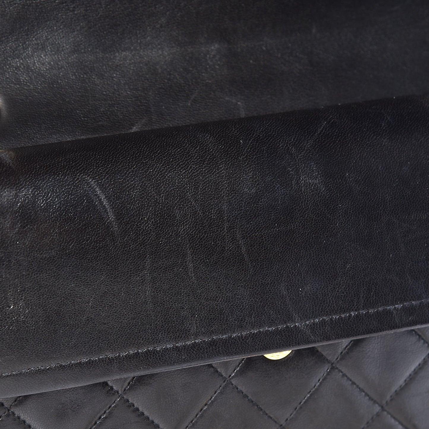 Lambskin Quilted Medium Double Flap Black