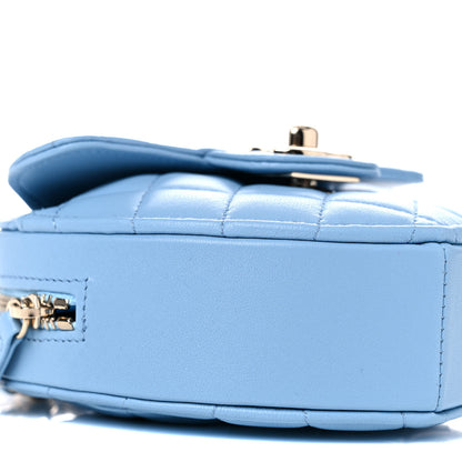 Chanel Lambskin Quilted CC In Love Heart Clutch With Chain Light Blue 8 of 10