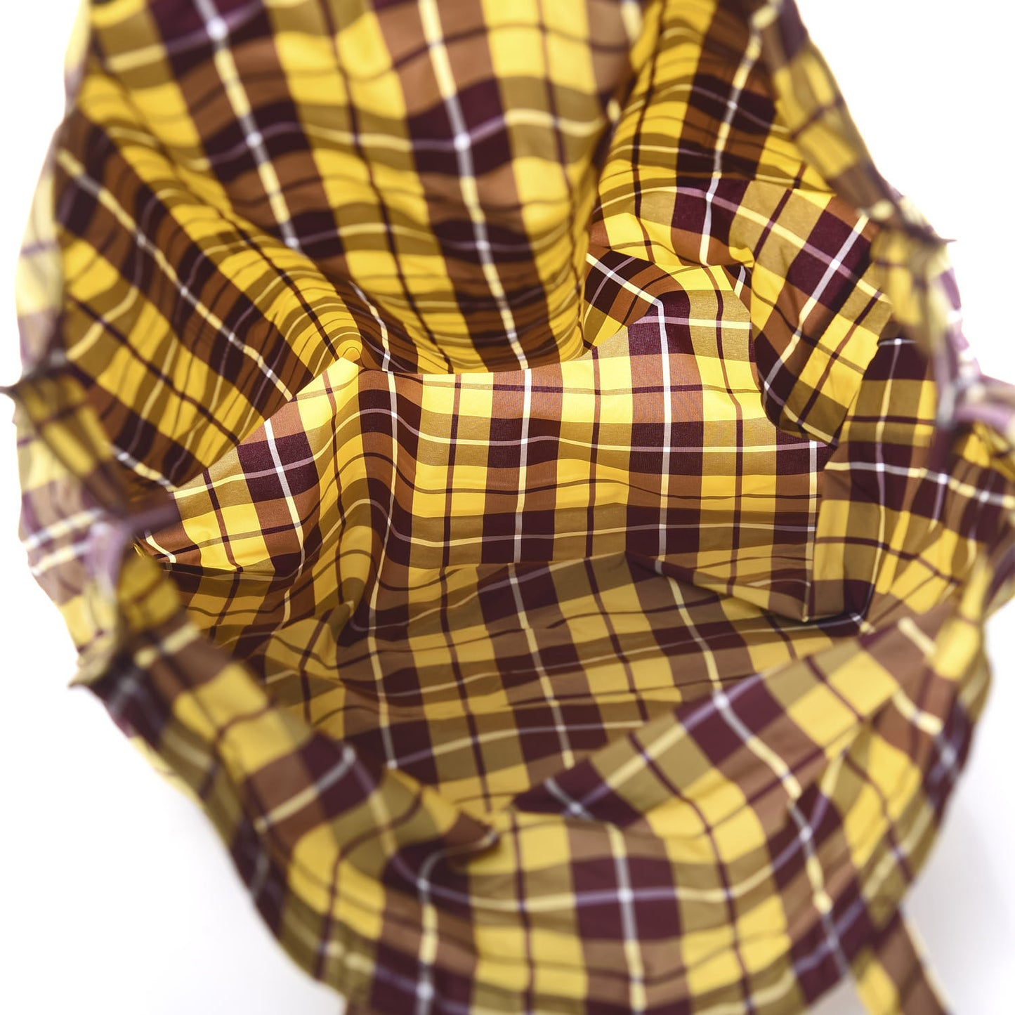 Nylon Checked Logo Vertical Tote Yellow