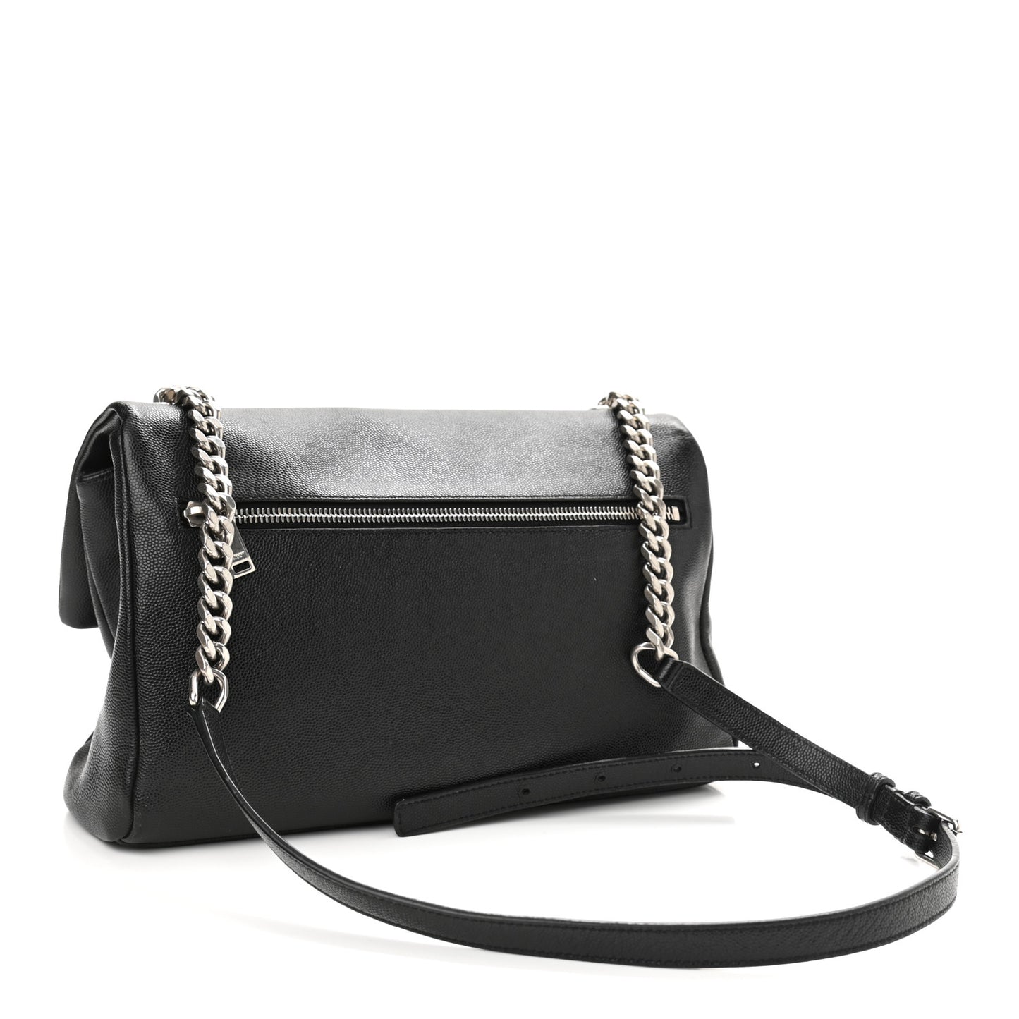 Grain De Poudre Medium West Hollywood Monogram Fold-Over Black